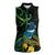 New Zealand Tui Bird Women Sleeveless Polo Shirt Aotearoa Maori With Kowhai Flowers