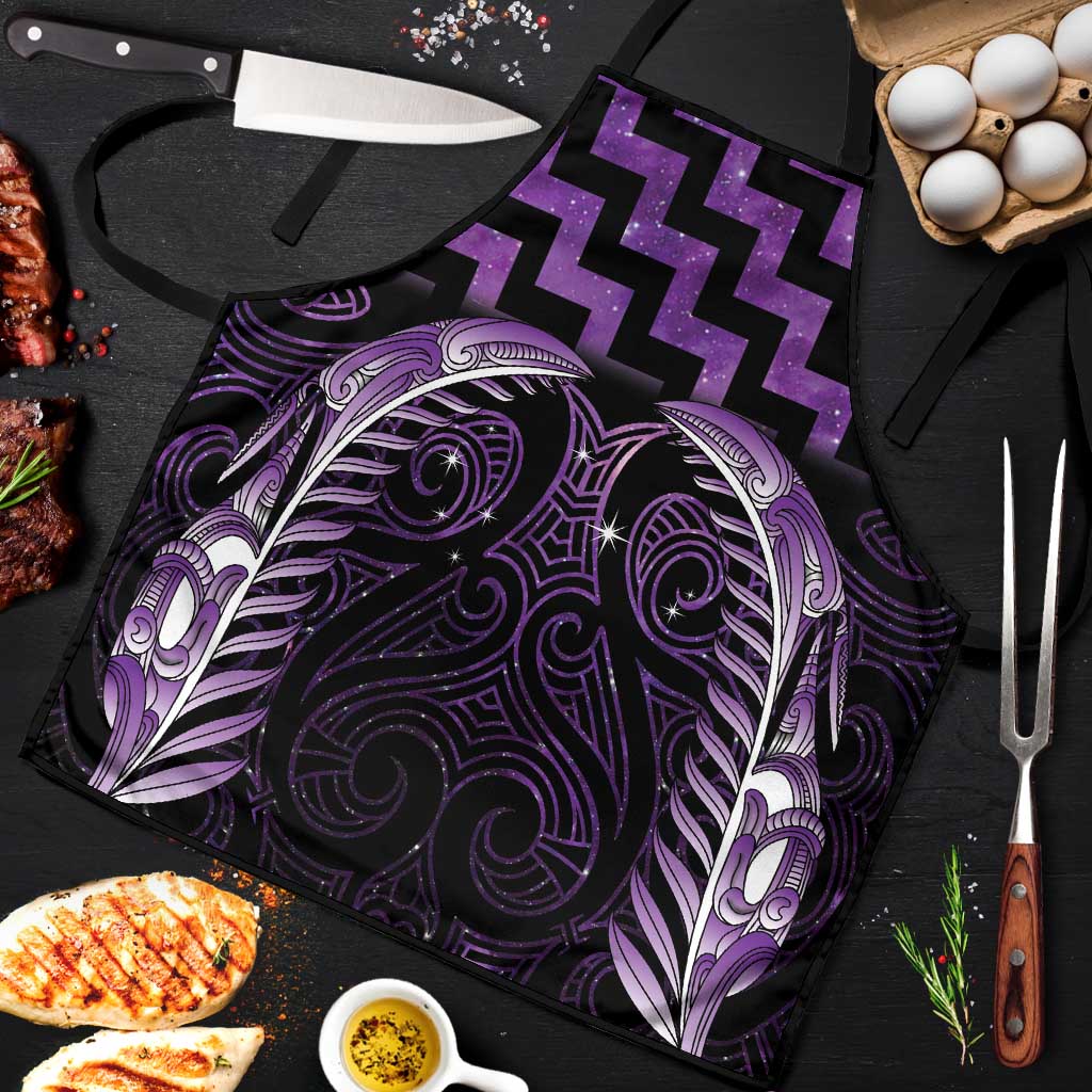 Purple Matariki New Zealand Apron Maori Poutama Galaxy Vibes - Polynesian Pride