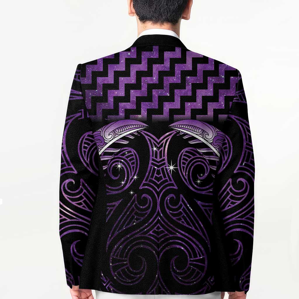 Purple Matariki New Zealand Blazer Maori Poutama Galaxy Vibes - Polynesian Pride
