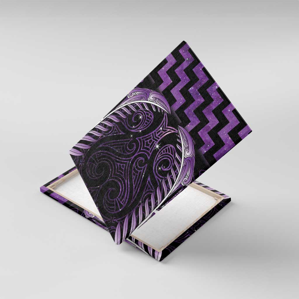 Purple Matariki New Zealand Canvas Wall Art Maori Poutama Galaxy Vibes