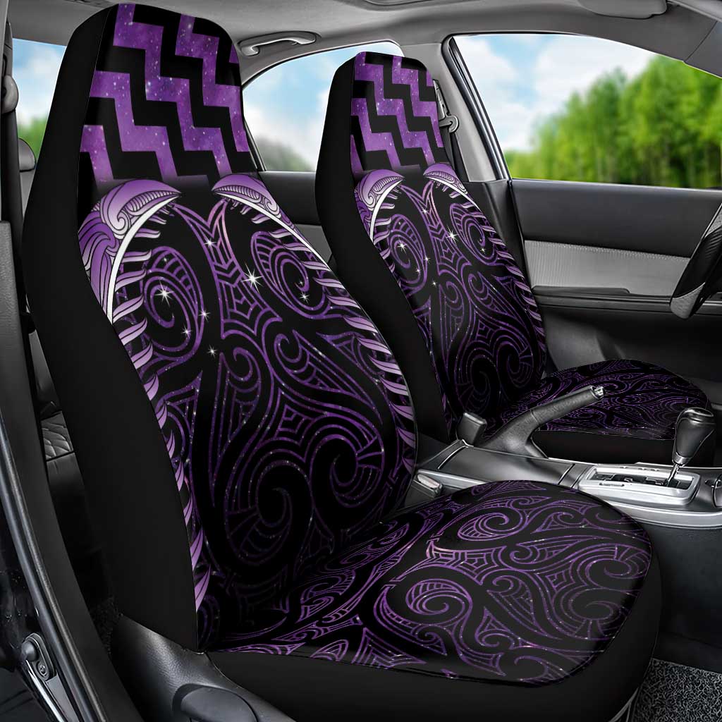 Purple Matariki New Zealand Car Seat Cover Maori Poutama Galaxy Vibes