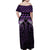 Purple Matariki New Zealand Family Matching Off Shoulder Maxi Dress and Hawaiian Shirt Maori Poutama Galaxy Vibes