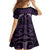Purple Matariki New Zealand Family Matching Off Shoulder Short Dress and Hawaiian Shirt Maori Poutama Galaxy Vibes