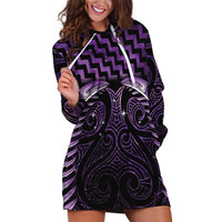 Purple Matariki New Zealand Hoodie Dress Maori Poutama Galaxy Vibes