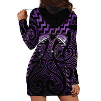 Purple Matariki New Zealand Hoodie Dress Maori Poutama Galaxy Vibes