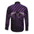 Purple Matariki New Zealand Long Sleeve Button Shirt Maori Poutama Galaxy Vibes