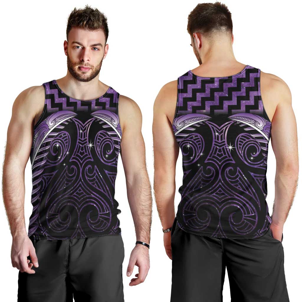 Purple Matariki New Zealand Men Tank Top Maori Poutama Galaxy Vibes