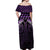 Purple Matariki New Zealand Off Shoulder Maxi Dress Maori Poutama Galaxy Vibes