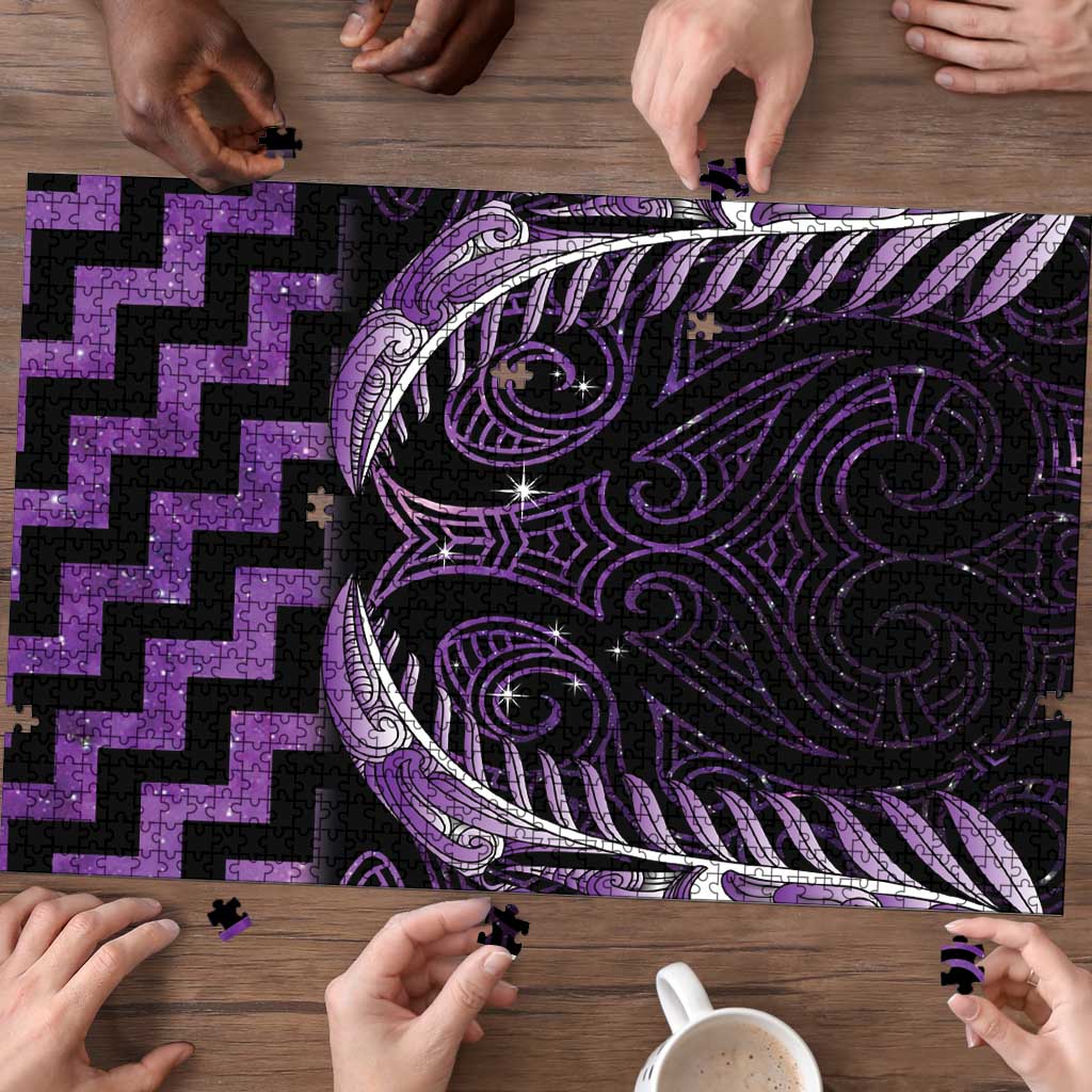 Purple Matariki New Zealand Puzzle Maori Poutama Galaxy Vibes - Polynesian Pride