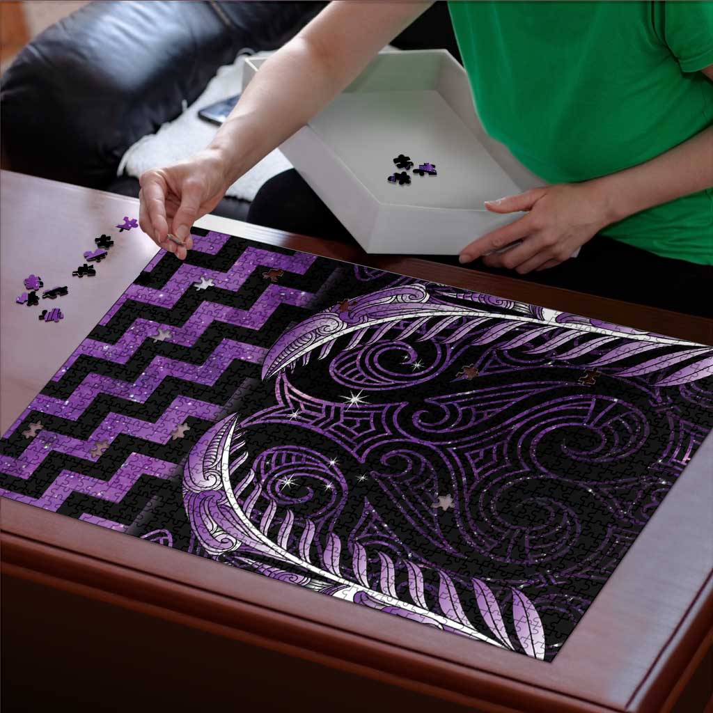 Purple Matariki New Zealand Puzzle Maori Poutama Galaxy Vibes - Polynesian Pride