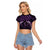 Purple Matariki New Zealand Raglan Cropped T Shirt Maori Poutama Galaxy Vibes