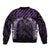 Purple Matariki New Zealand Sleeve Zip Bomber Jacket Maori Poutama Galaxy Vibes