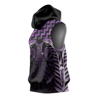 Purple Matariki New Zealand Sleeveless Hoodie Maori Poutama Galaxy Vibes - Polynesian Pride