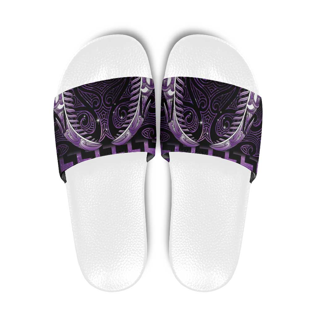 Purple Matariki New Zealand Slide Sandals Maori Poutama Galaxy Vibes - Polynesian Pride