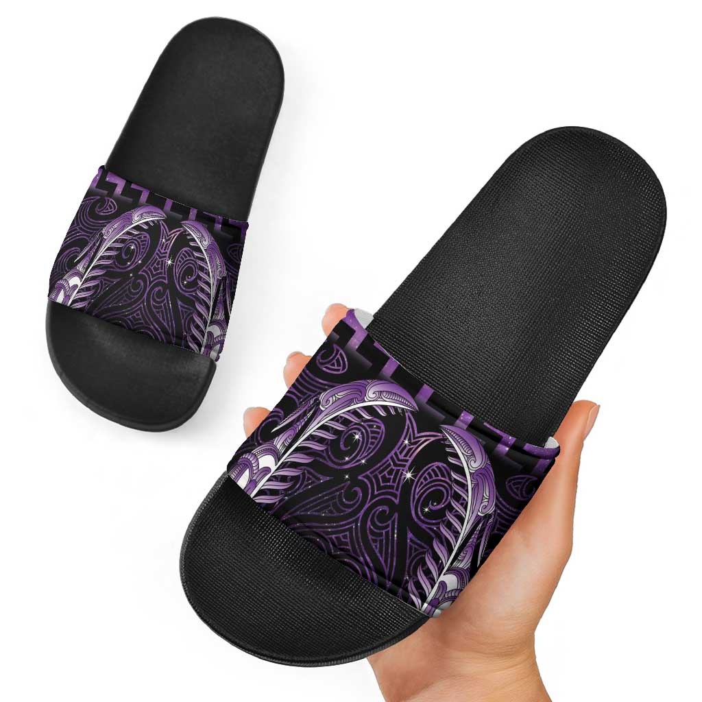 Purple Matariki New Zealand Slide Sandals Maori Poutama Galaxy Vibes - Polynesian Pride