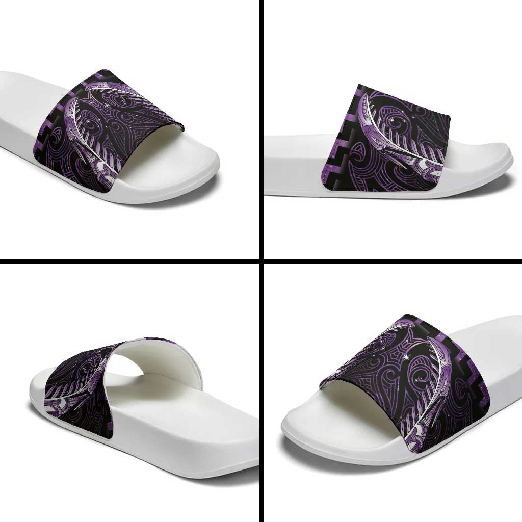 Purple Matariki New Zealand Slide Sandals Maori Poutama Galaxy Vibes - Polynesian Pride