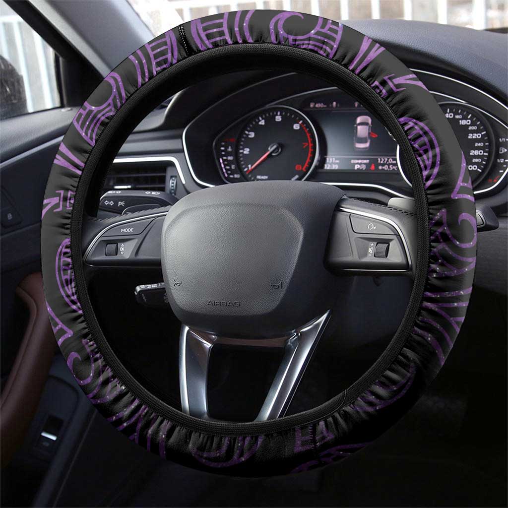 Purple Matariki New Zealand Steering Wheel Cover Maori Poutama Galaxy Vibes