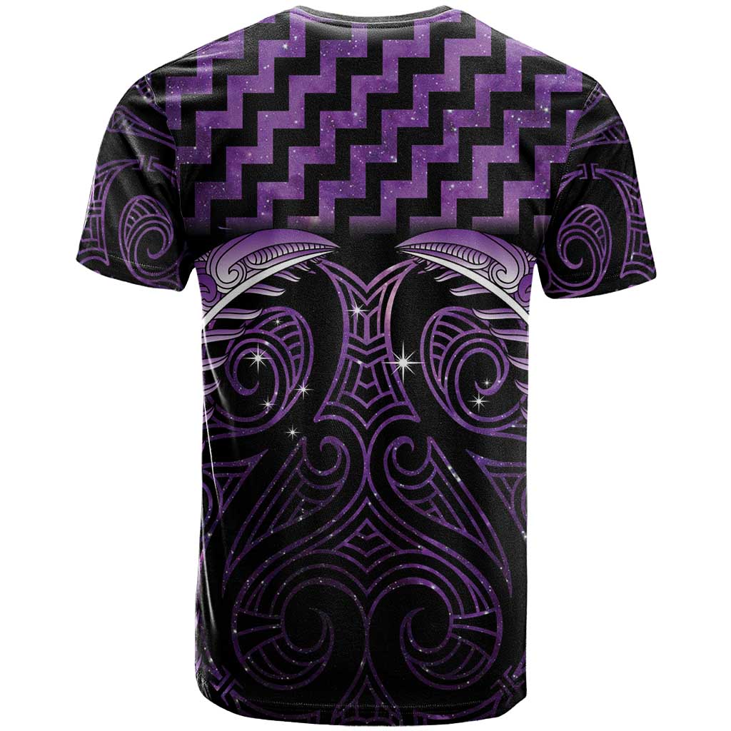 Purple Matariki New Zealand T Shirt Maori Poutama Galaxy Vibes