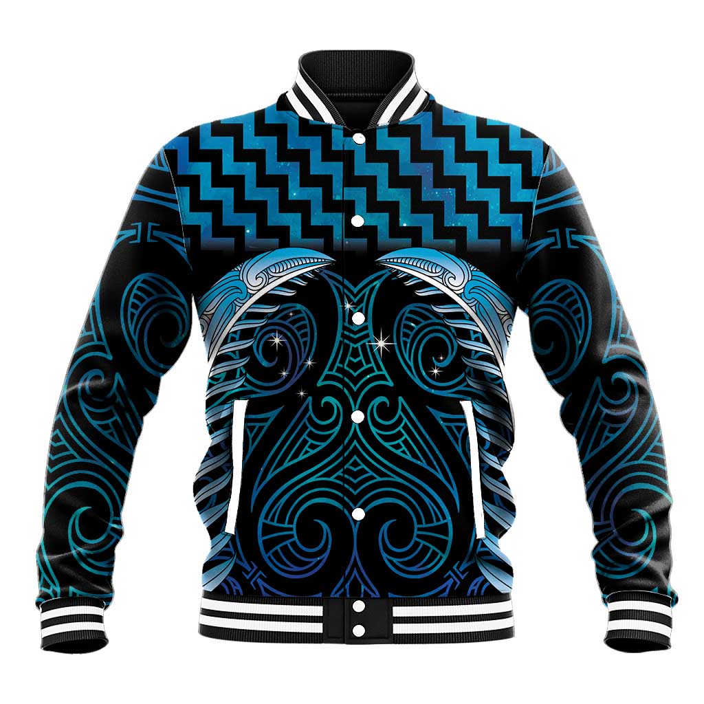 Blue Matariki New Zealand Baseball Jacket Maori Poutama Galaxy Vibes