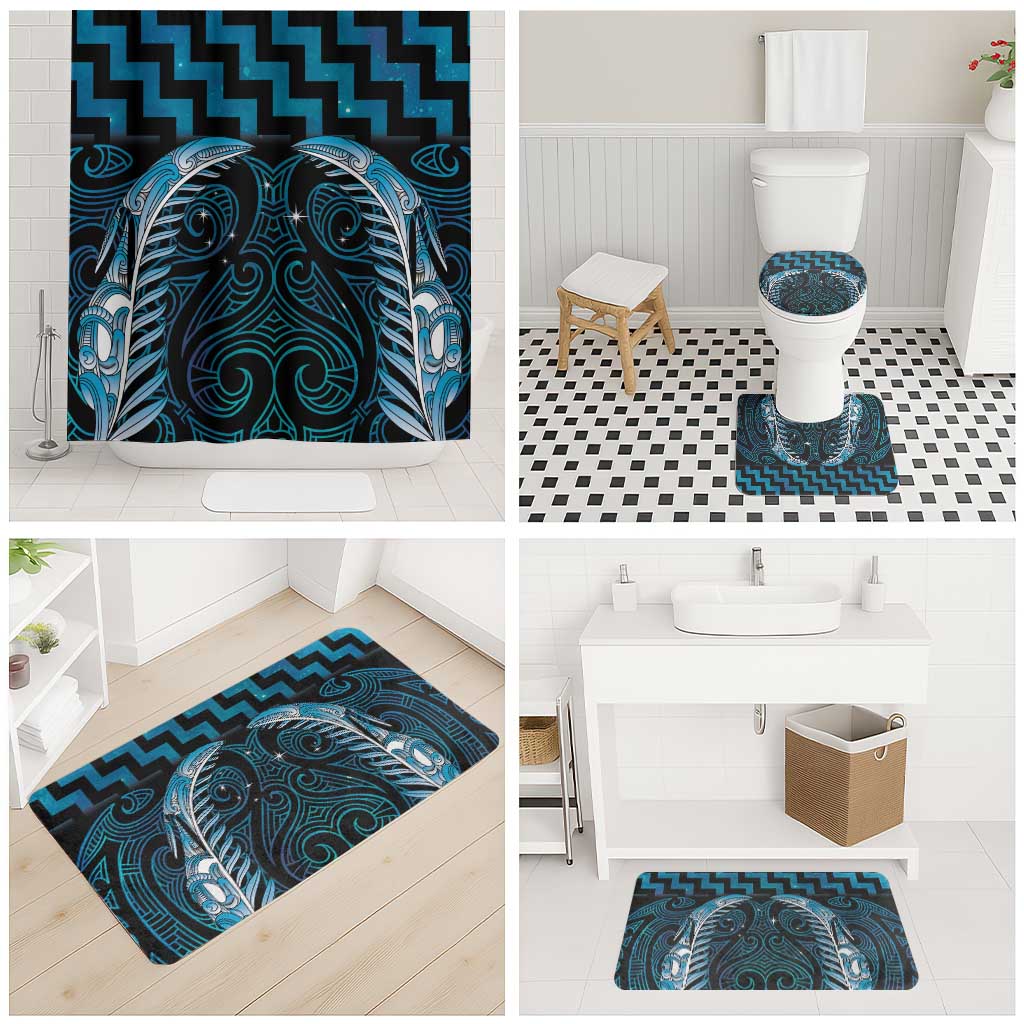 Blue Matariki New Zealand Bathroom Set Maori Poutama Galaxy Vibes - Polynesian Pride