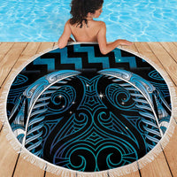 Blue Matariki New Zealand Beach Blanket Maori Poutama Galaxy Vibes