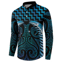 Blue Matariki New Zealand Button Sweatshirt Maori Poutama Galaxy Vibes