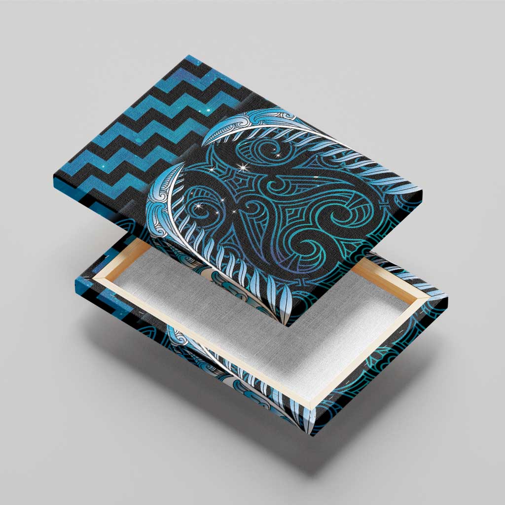 Blue Matariki New Zealand Canvas Wall Art Maori Poutama Galaxy Vibes