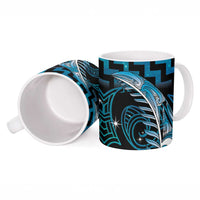 Blue Matariki New Zealand Ceramic Mug Maori Poutama Galaxy Vibes - Polynesian Pride