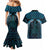 Blue Matariki New Zealand Couples Matching Mermaid Dress and Hawaiian Shirt Maori Poutama Galaxy Vibes