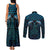 Blue Matariki New Zealand Couples Matching Tank Maxi Dress and Long Sleeve Button Shirt Maori Poutama Galaxy Vibes
