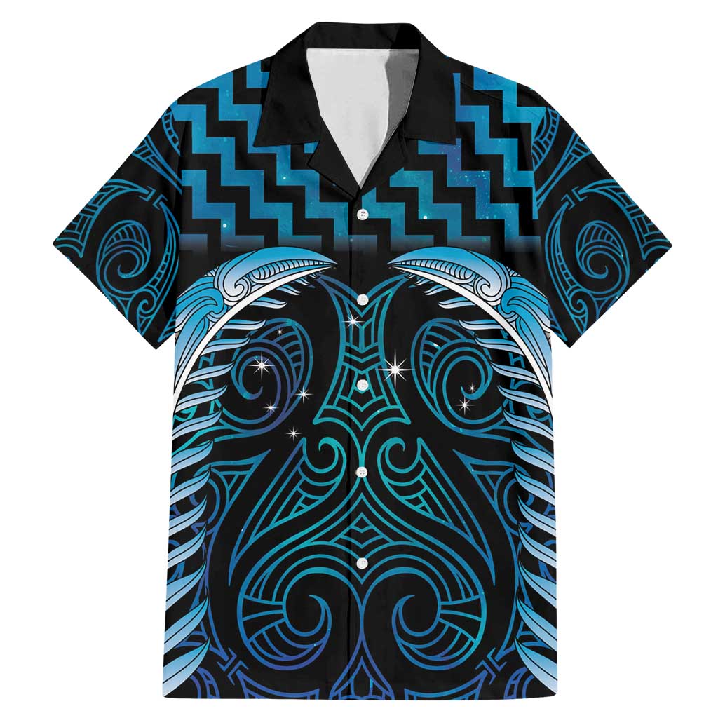 Blue Matariki New Zealand Family Matching Mermaid Dress and Hawaiian Shirt Maori Poutama Galaxy Vibes