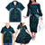 Blue Matariki New Zealand Family Matching Off The Shoulder Long Sleeve Dress and Hawaiian Shirt Maori Poutama Galaxy Vibes