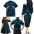 Blue Matariki New Zealand Family Matching Off The Shoulder Long Sleeve Dress and Hawaiian Shirt Maori Poutama Galaxy Vibes