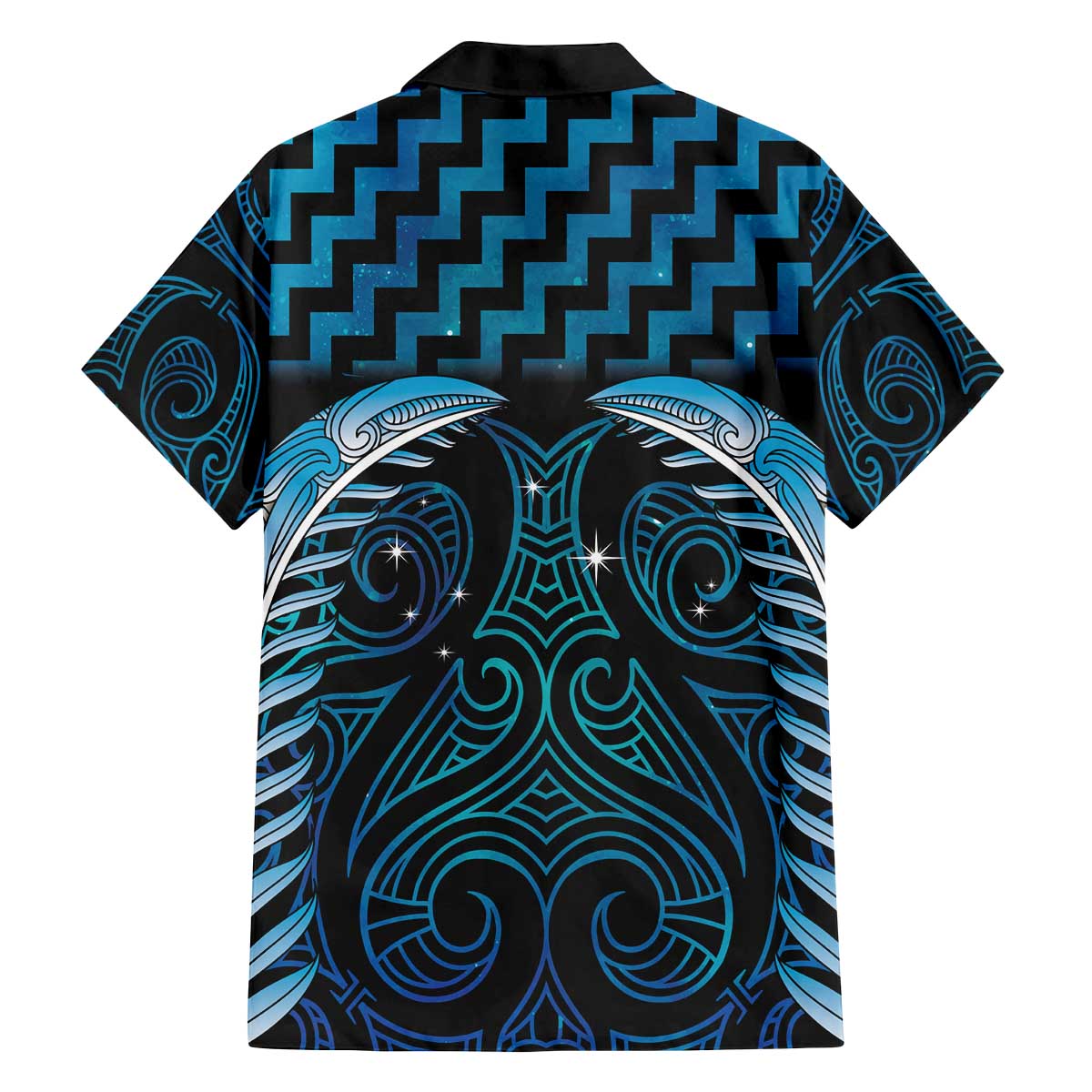 Blue Matariki New Zealand Family Matching Off The Shoulder Long Sleeve Dress and Hawaiian Shirt Maori Poutama Galaxy Vibes