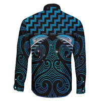 Blue Matariki New Zealand Family Matching Off Shoulder Maxi Dress and Hawaiian Shirt Maori Poutama Galaxy Vibes