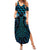 Blue Matariki New Zealand Family Matching Summer Maxi Dress and Hawaiian Shirt Maori Poutama Galaxy Vibes