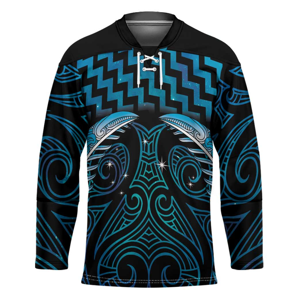 Blue Matariki New Zealand Hockey Jersey Maori Poutama Galaxy Vibes - Polynesian Pride