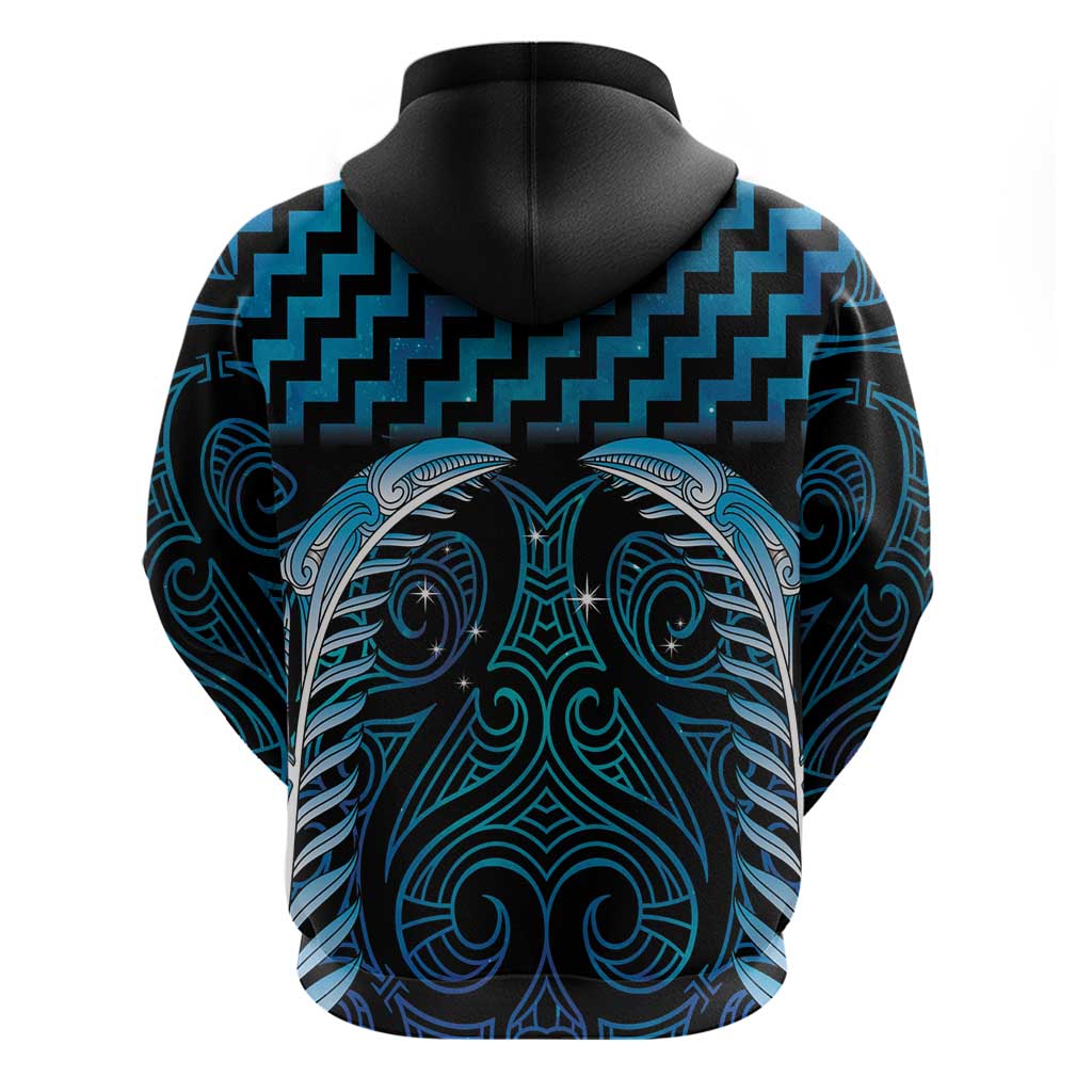 Blue Matariki New Zealand Hoodie Maori Poutama Galaxy Vibes