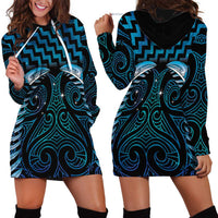 Blue Matariki New Zealand Hoodie Dress Maori Poutama Galaxy Vibes