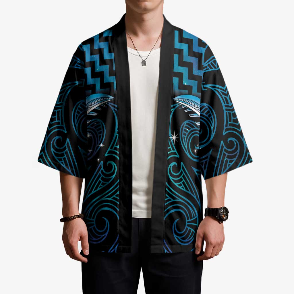 Blue Matariki New Zealand Kimono Maori Poutama Galaxy Vibes - Polynesian Pride
