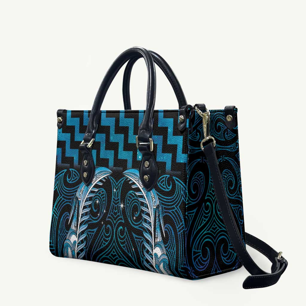 Blue Matariki New Zealand Leather Bag Maori Poutama Galaxy Vibes - Polynesian Pride