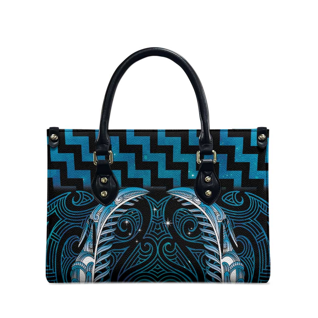Blue Matariki New Zealand Leather Bag Maori Poutama Galaxy Vibes - Polynesian Pride