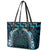 Blue Matariki New Zealand Leather Tote Bag Maori Poutama Galaxy Vibes