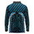 Blue Matariki New Zealand Long Sleeve Polo Shirt Maori Poutama Galaxy Vibes