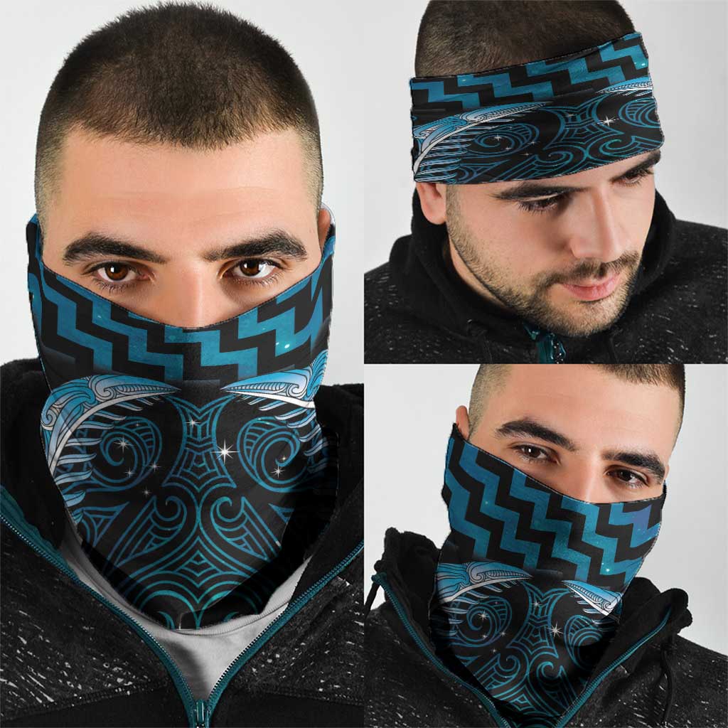 Blue Matariki New Zealand Neck Gaiter Maori Poutama Galaxy Vibes - Polynesian Pride