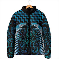 Blue Matariki New Zealand Padded Jacket Maori Poutama Galaxy Vibes - Polynesian Pride