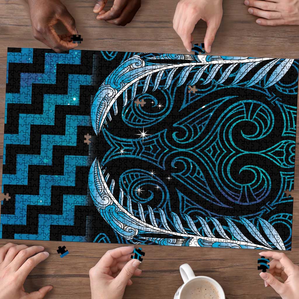 Blue Matariki New Zealand Puzzle Maori Poutama Galaxy Vibes - Polynesian Pride