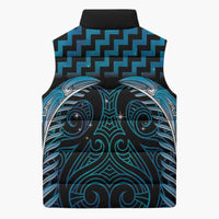 Blue Matariki New Zealand Sleeveless Puffer Jacket Maori Poutama Galaxy Vibes - Polynesian Pride