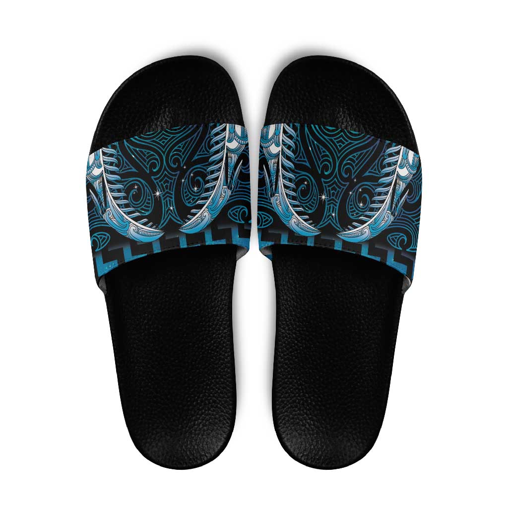 Blue Matariki New Zealand Slide Sandals Maori Poutama Galaxy Vibes - Polynesian Pride