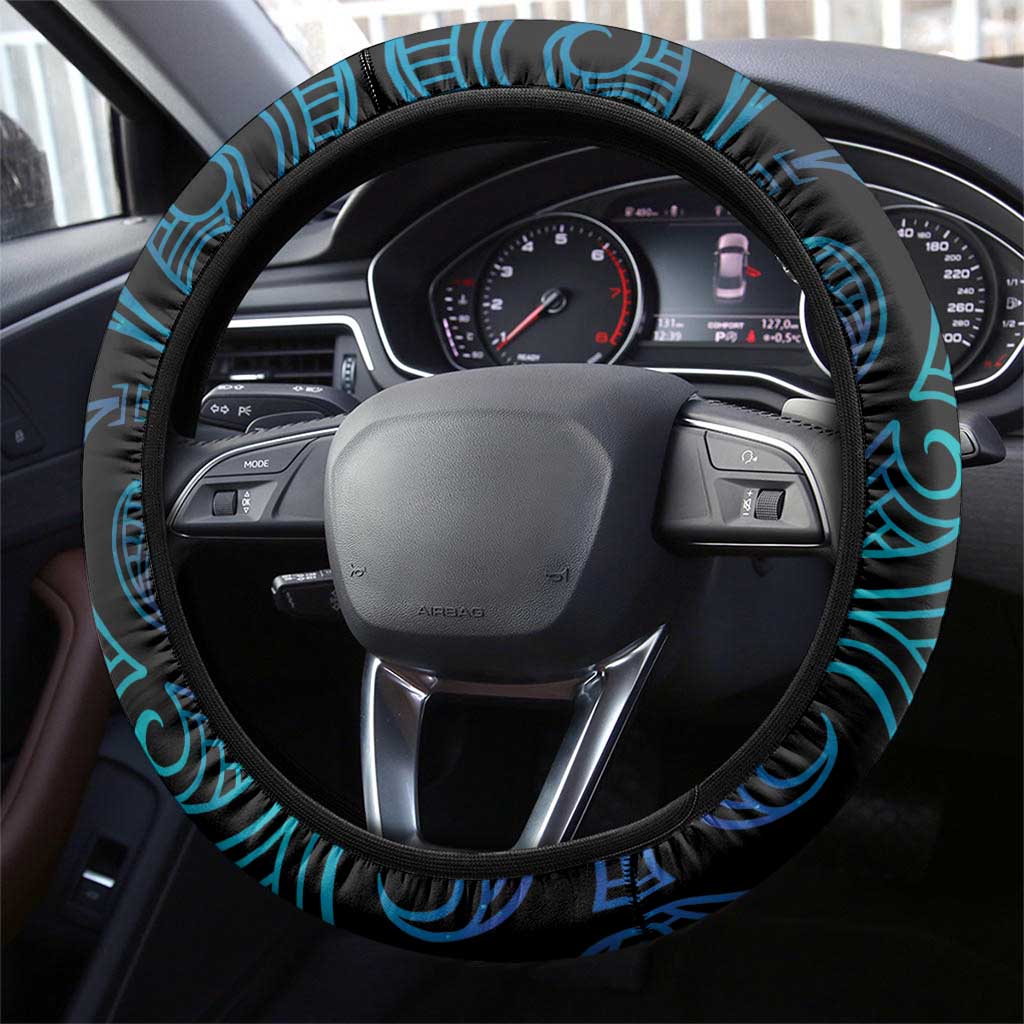 Blue Matariki New Zealand Steering Wheel Cover Maori Poutama Galaxy Vibes